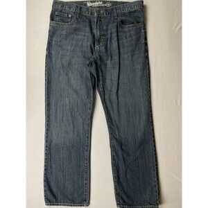 Old Navy Straight Leg Dark Wash Jean Men's 36x32 Blue Denim 100% Cotton Mid Rise